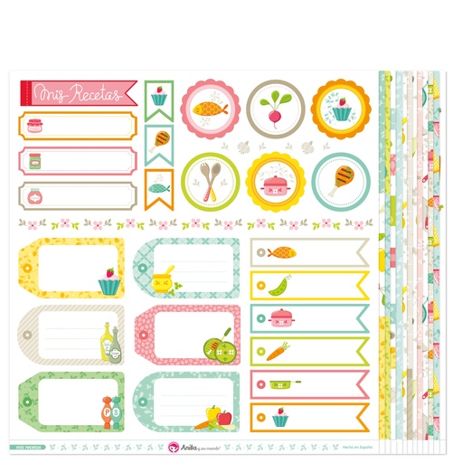 [GRA37019838] PACK13 PAPELES SCRAP MIS RECETAS