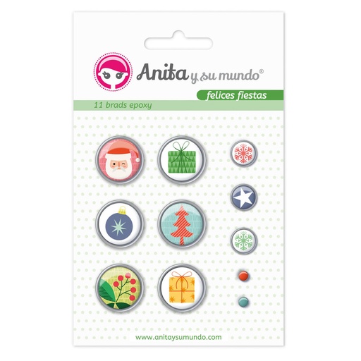 [GRA37050148] PACK 11 BRADS EPOXY FELICES FIESTAS
