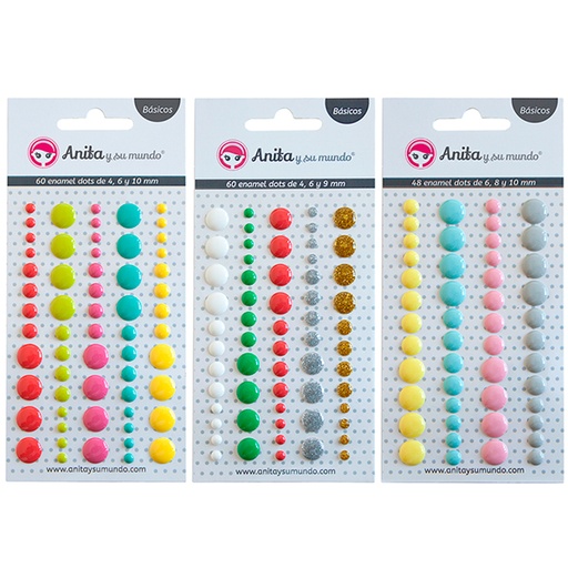 [GRA37057299] PACK 60 ENAMEL DOTS 4,6,9MM COL.NAVIDAD