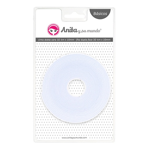 [GRA37080370] CINTA ADH.BCA DOBLE CARA 3D 4MX10MMX2MM