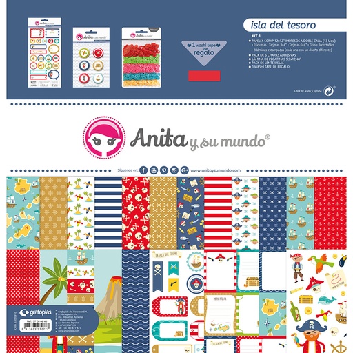[GRA37080640] KIT SCRAP1 COLECCION ISLA DEL TESORO