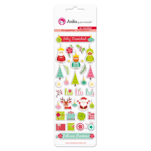 [GRA37081100] PACK 35 PEGATINAS CON RELIEVE NAVIDAD